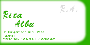 rita albu business card